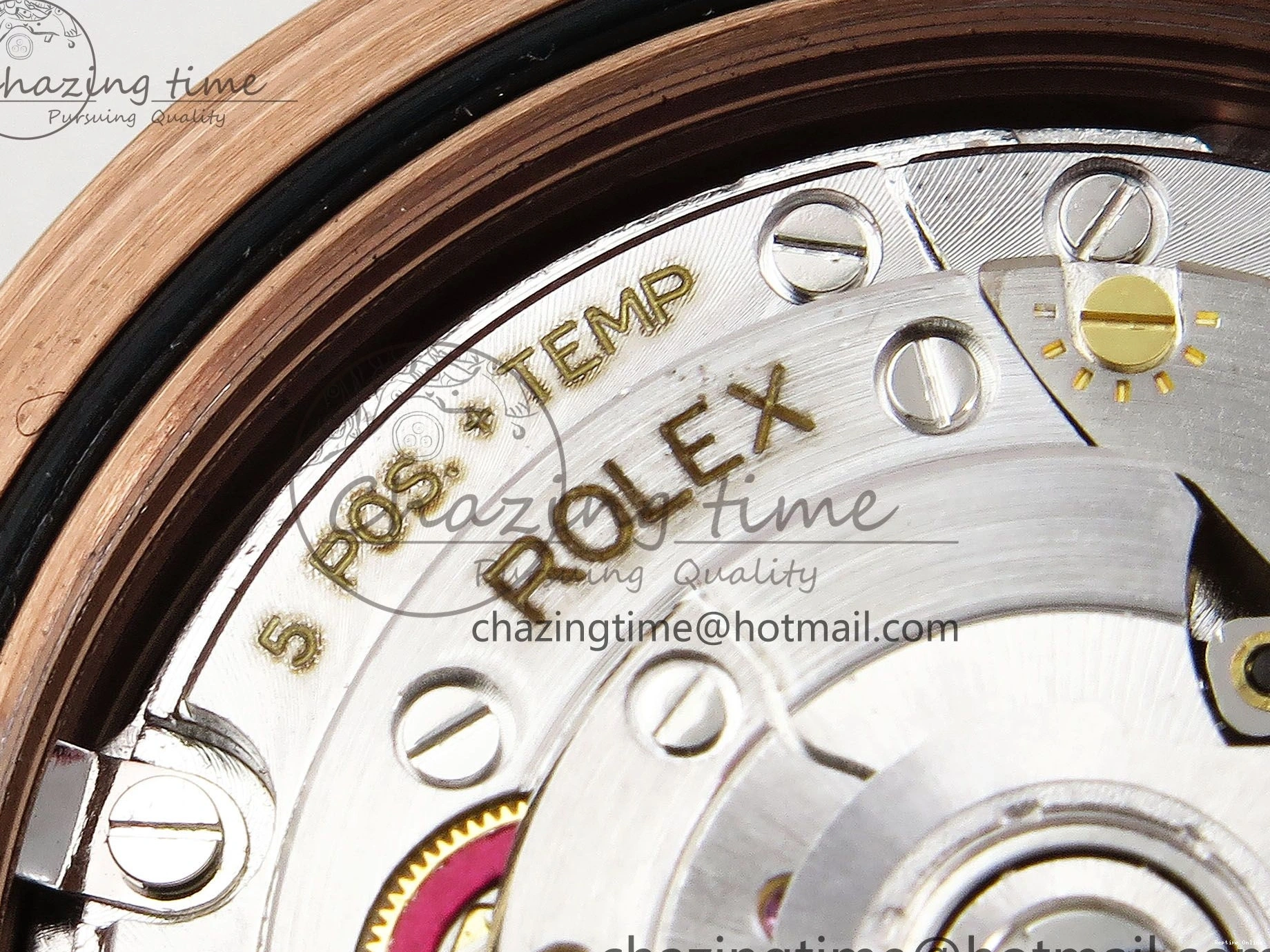 0125 SunProtective Day Date 40 RG JDF 904L Steel Brown Textured Stick Dial on President Bracelet VR3255 V3 (Gain Weight) 1359